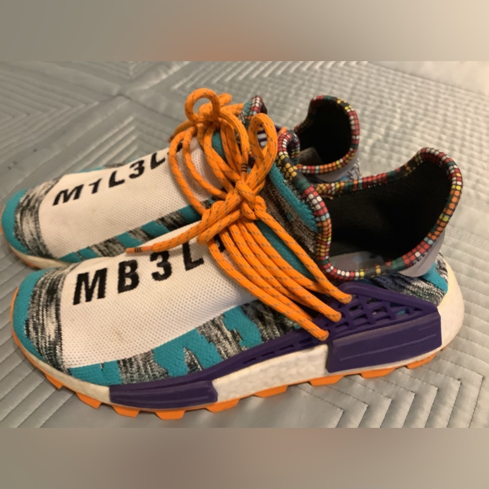 Pharrell X Adidas NMD Human Race Trail Solar Pack Sneakers